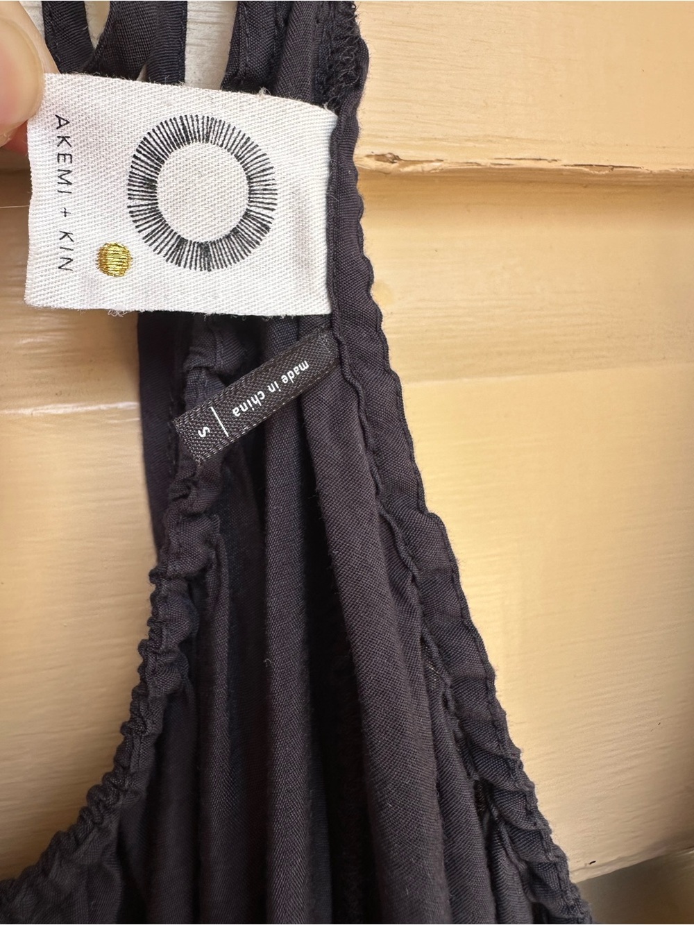 Akemi Kin Anthropologie Loose Wideleg Jumpsuit Suspenders Black Size Small - Picture 5 of 9